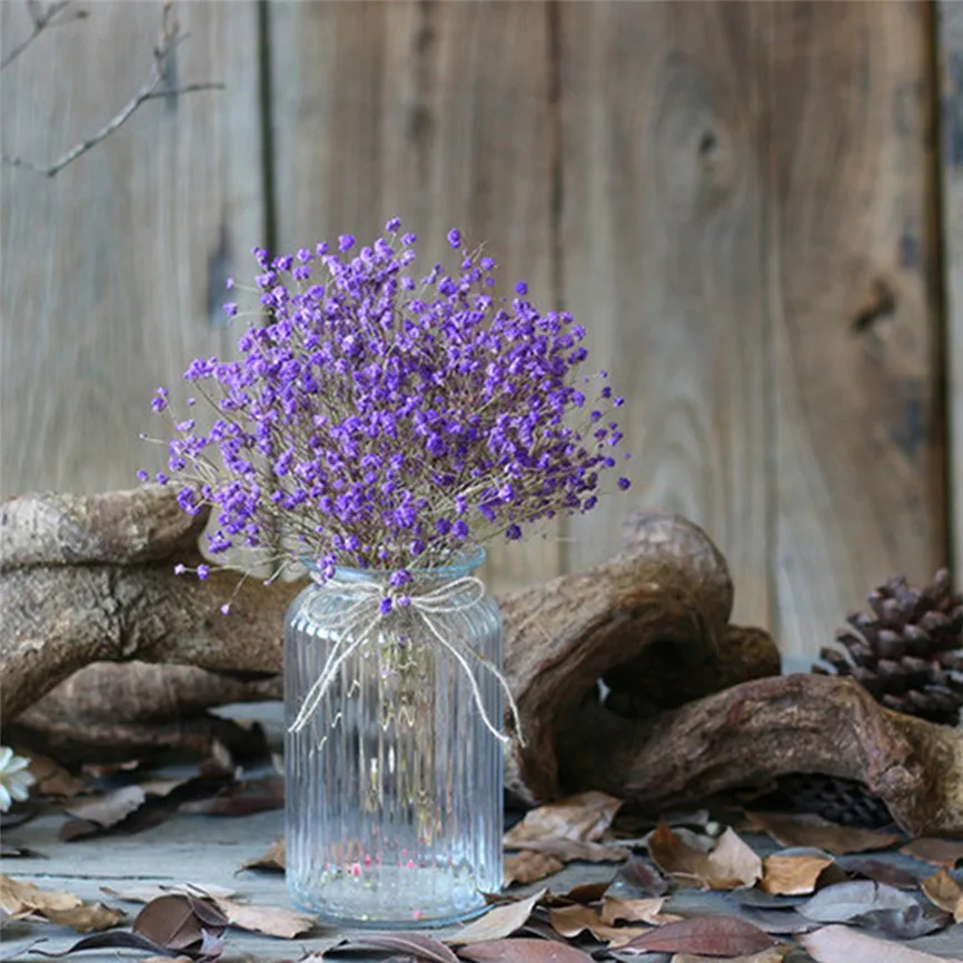 Натуральный высушенный цветок, детский домашний декор, натуральный высушенный цветок, полный звезды, G ypsophila, Декоративный букет, искусственные цветы, орнамент - Цвет: Purple