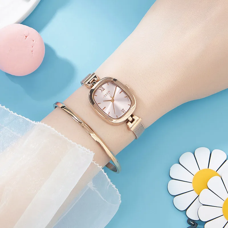 

Antique Luxury Women Fashion Trendy Watch Waterproof Hours Mesh Stainless Steel Band Simple Girl Birthday Gift Lady Fine Clock