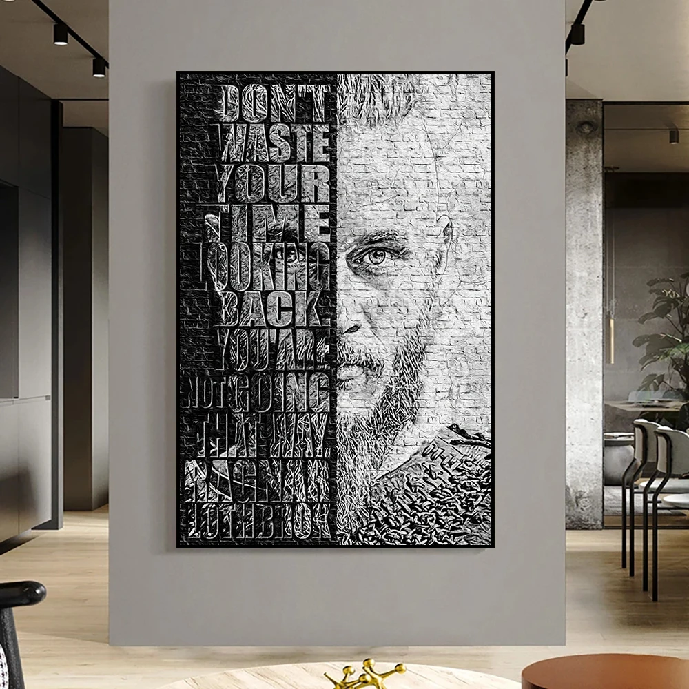 Картина Ragnar Lothbrok Vikings Вдохновляющие настенные художественные принты постер на