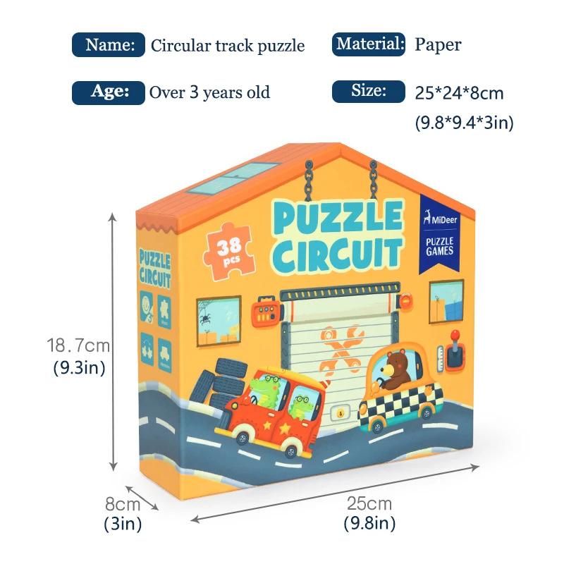 MiDeer Пазлы 38 шт. головоломки для сборки игрушки Детские Игры развивающие игрушки Строительство дорожного движения круг для От 3 до 6 лет детей
