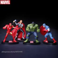 Hasbro Мстители 4 шт./компл. Железный человек Капитан Америка Тор Халк ПВХ Коллекционная модель