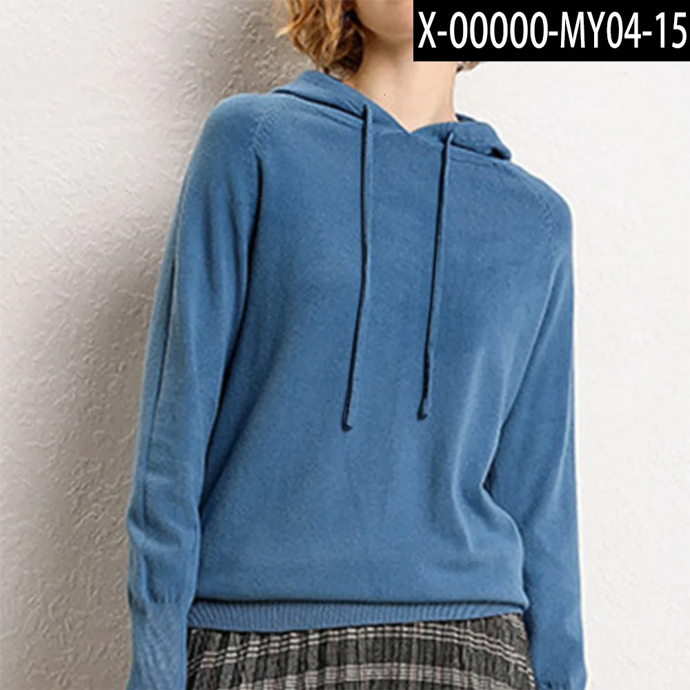 Fashion Solid Color Women Hoodies Knitting Long Sleeve Casual Loose Pullovers Sweatshits Ladies Hoody Moletom Bluza Sudadera top - Цвет: Picture color