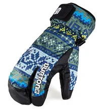 Горячие лыжные перчатки с тремя пальцами мужские шпоны для катания на лыжах и сноуборде водонепроницаемые ветрозащитные теплые зимние перчатки