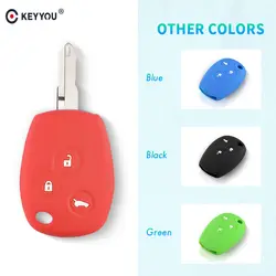 KEYYOU силиконовые 3 пуговицы ключи чехол для Renault Clio Scenic Megane Duster Sandero Captur Twingo Modus удаленный ключевой крышка