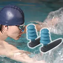 Silicone macio natação tampões de ouvido confortável à prova dwaterproof água com cancelamento de ruído reutilizável proteção auditiva fones armazenamento caso