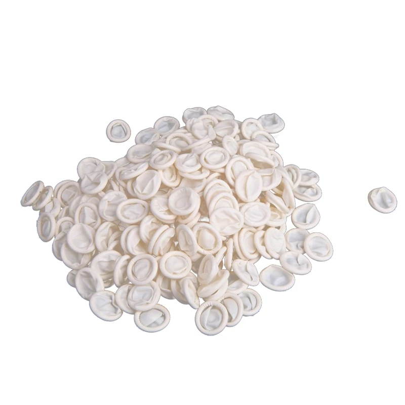 

300Pcs Nail Art Latex Rubber Finger Cots Protector Gloves White