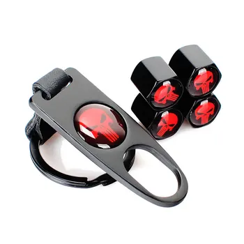

5Pc/Lot Car Tire Valve Dust Caps Valve Black Keychain Caps Design Customization For Skull Car Styling Accessories