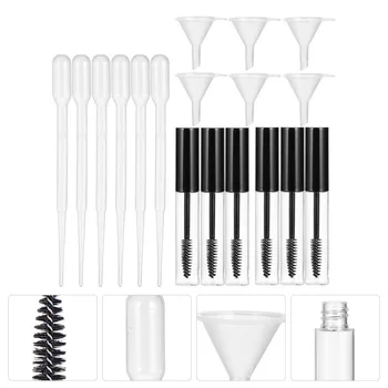 

18pcs Empty Refillable Portable Mascara Tube Eyeliner Bottle Eyelash Cream Container Funnels for Home Travel