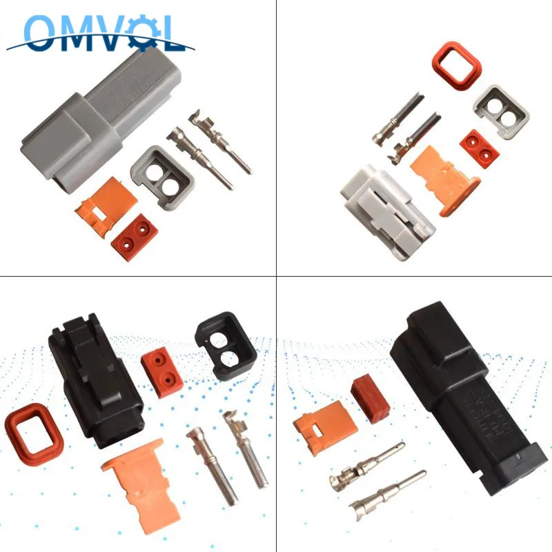 1Set 2Pin Waterproof Electrical Wire Connector Plug Deutsch Style Enhanced Seal Shrink Boot Adapter DT06-2S DT04-2P | Обустройство