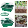 4Pcs Seedling Trays Nursery Pots Plants Box Flower Pot 12 Holes Seeds Starter Tool For Garden Yard Seed Tray Garden Greenhouse