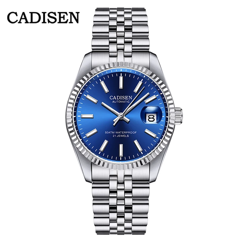 CADISEN Orologio Meccanico Automatico Uomo – 46 Mm, Acciaio Inox, Movimento Giapponese NH35A, Impermeabile 100m, Luminoso