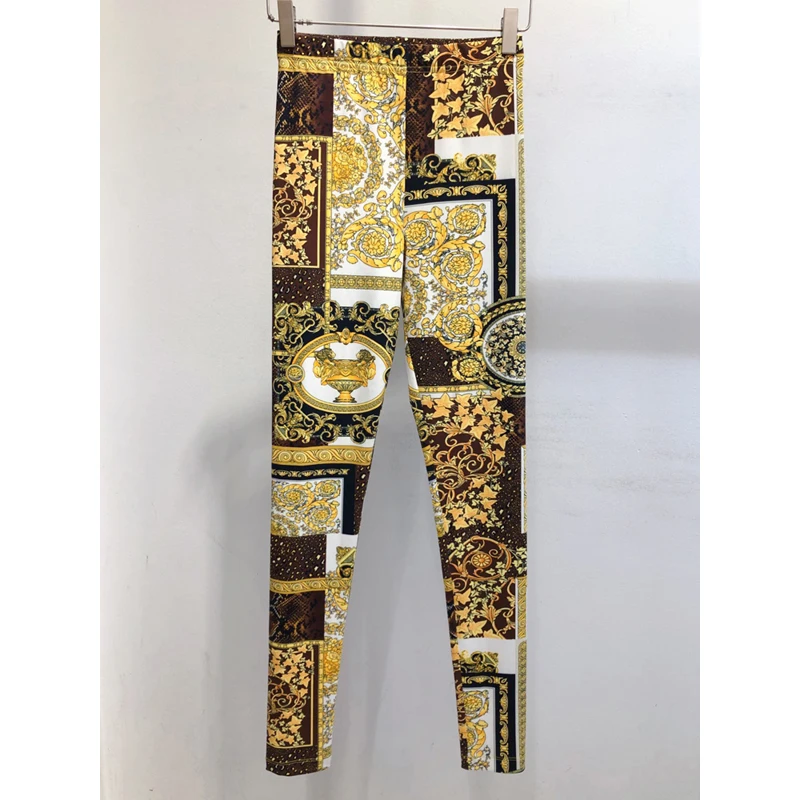 

Hot Sale !!! 11.8 Fashion Vintage High Print Pattern Skinny Leggings Women Elastic Waist Legging