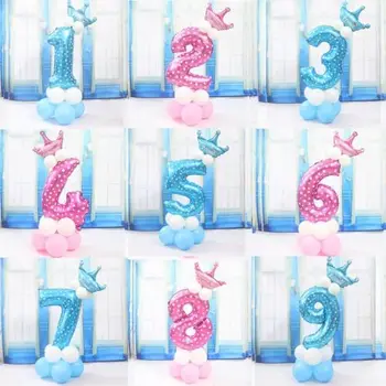 

Bright Color Number Foil Balloon Giant Adult Child Birthday Party Baby Shower Exquisite Decoration Festival Accessories