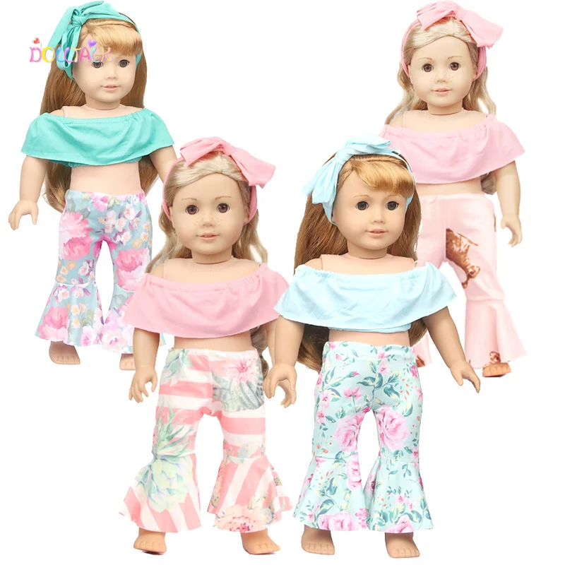 

Toy Accessories 43cm Baby new born Doll Pink one-shoulder Suit 18 Inch American Generation Girl Doll Clothes (Only sell clothes)