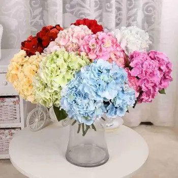 

1PC 5 heads Artificial flower Silk Fake Hydrangea Flowers Bunch Simulation DIY Bouquet Party Flower Decorations Wedding X6P9