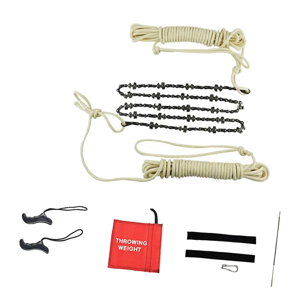 48 Inch High Reach Tree Limb Hand Rope Chain Saw - Cuts Branches Easily, Blades