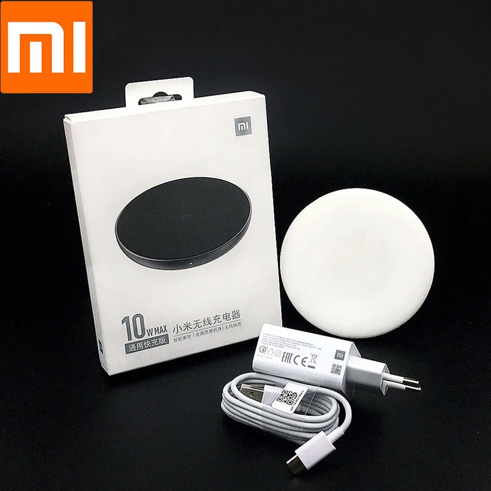 Оригинальное Беспроводное зарядное устройство Xiao mi qi 10 Вт и QC 3 0 EU адаптер быстрой