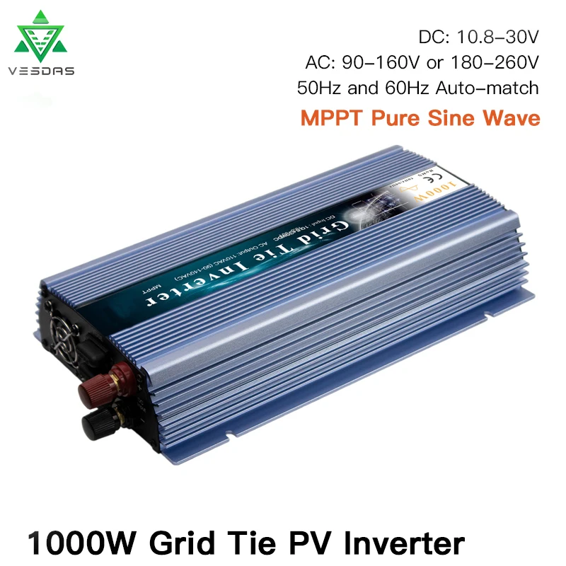 v para Painel 36 Inversor Solar Mppt Micro Grid Tie Onda Senoidal Pura Paralelo Saída 110 220 Vento 1000 w 12 v 24