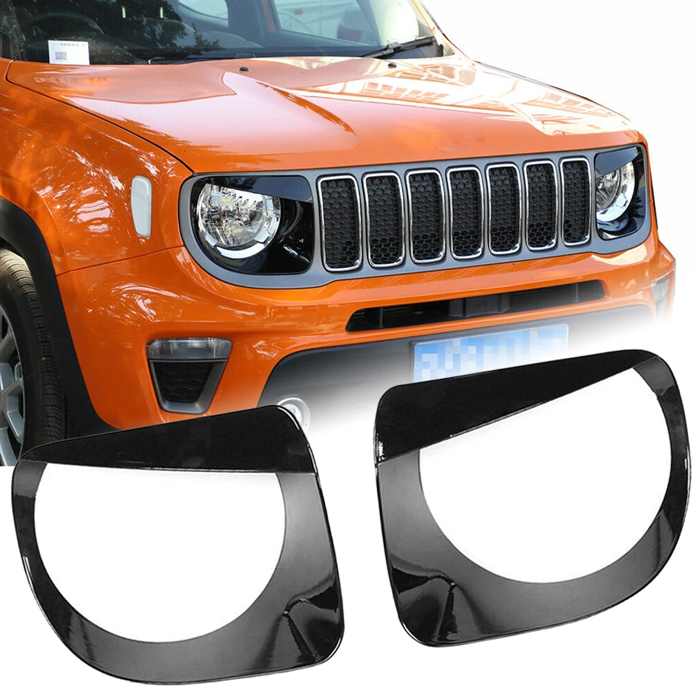  Front Light Headlight Lamp Angry Eyes Trim Cover For Jeep Renegade 2019 up