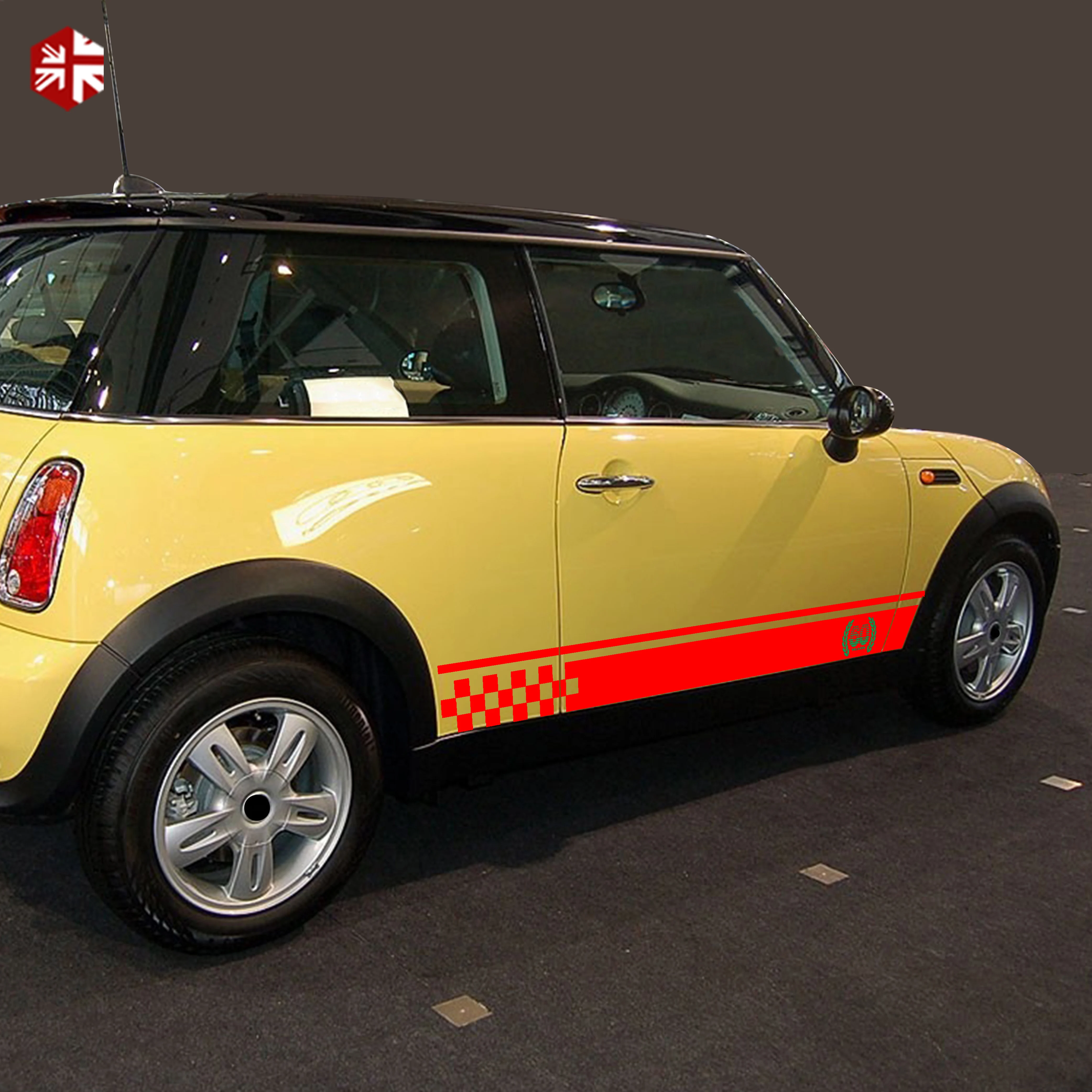 2X 60th Anniversary Styling Decal Car Door Side Stripes Sticker For MINI Cooper S R50 R52 R53 One JCW Accessories