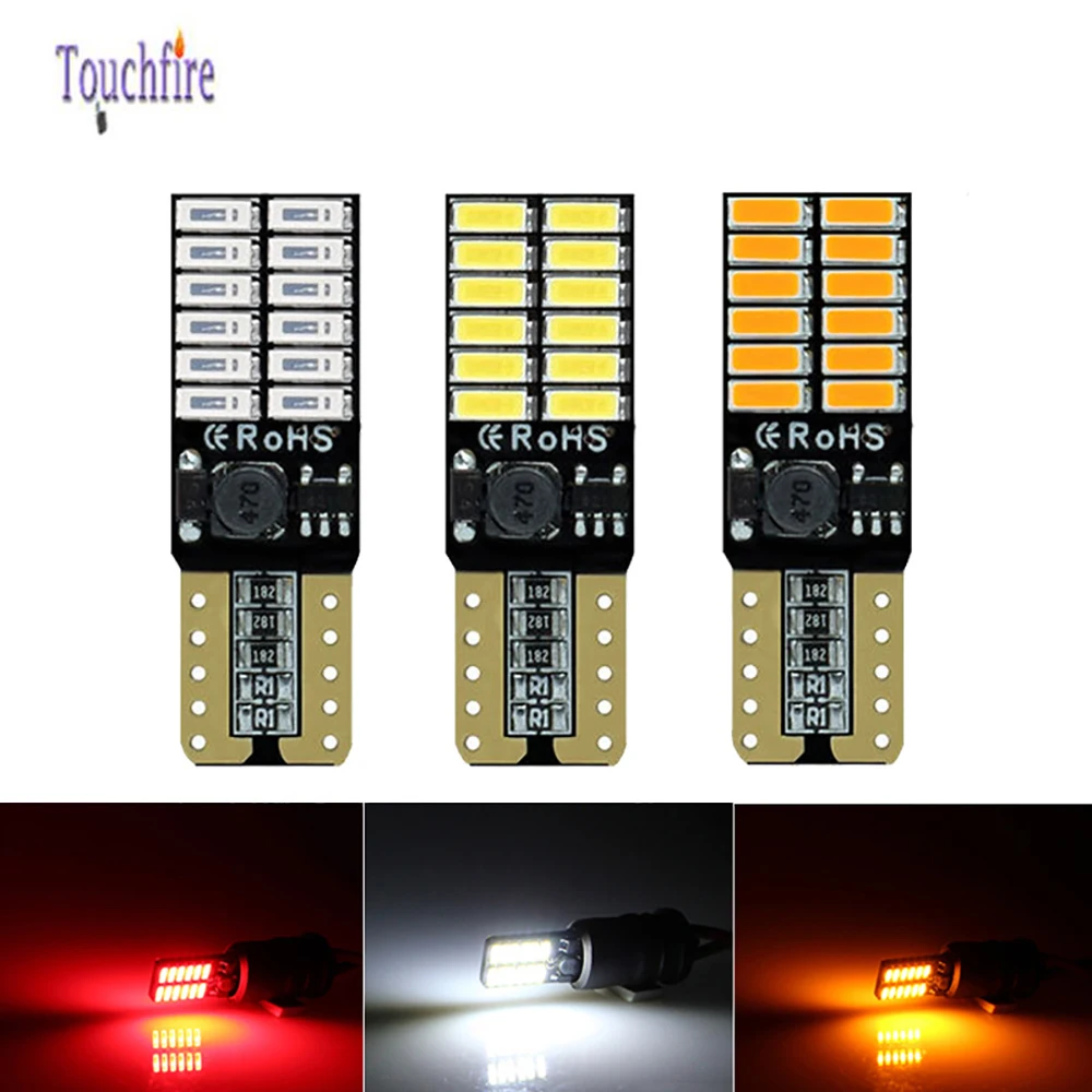 100 шт. T10 W5W Canbus 194 4014 24SMD светодиодная автомобильная лампа для чтения зазор