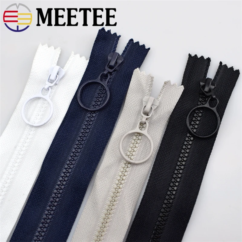 10 шт Meetee 3 # смоляные молнии закрытые 25 см открытые 60 кольцевые съемные для сумок
