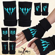 Fate Grand Order Stay Night Zero светящиеся вязаные перчатки хлопковые теплые рукавицы на половину пальцев модные аксессуары для косплея подарок