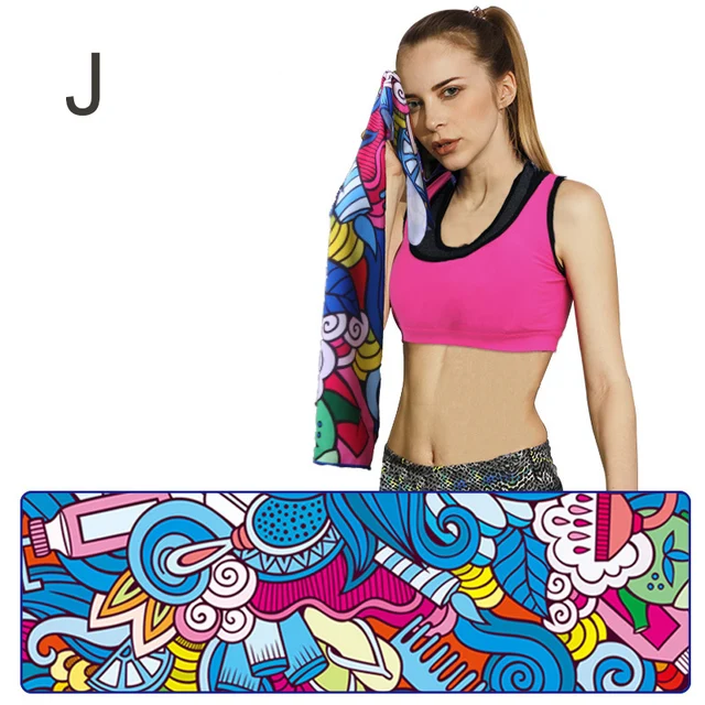 Cold Dry Cooling Sports Towel Printed Quick Dry Strong Absorbent Sweat Towel Golf Towel For Fitness Microvezel Handdoek Haar J