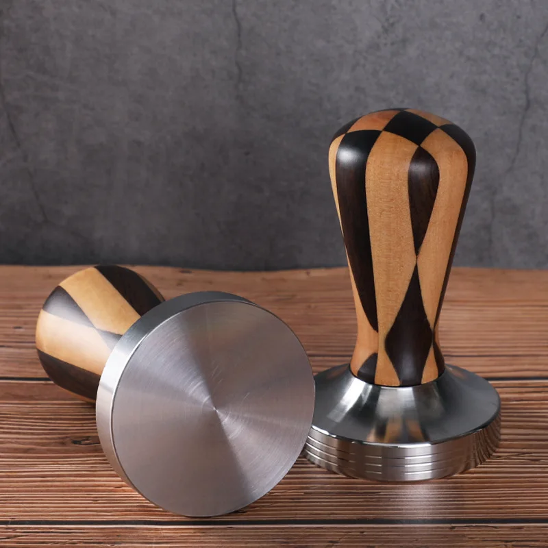 304stainless Steel Lattice Handle Tamper 58mm Coffee Tamper Flat Base