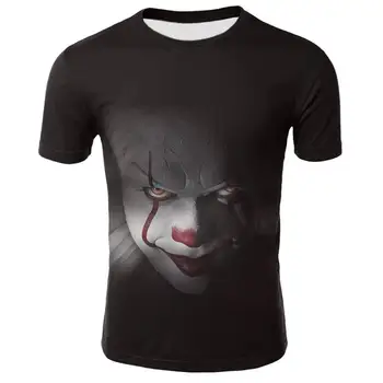 

2019 IT Clown 3D Printed T Shirt Men Women Summer Funny Clown Horror Movie Casual T-shirts Hip Hop Streetwear T Shirt Tees Tops