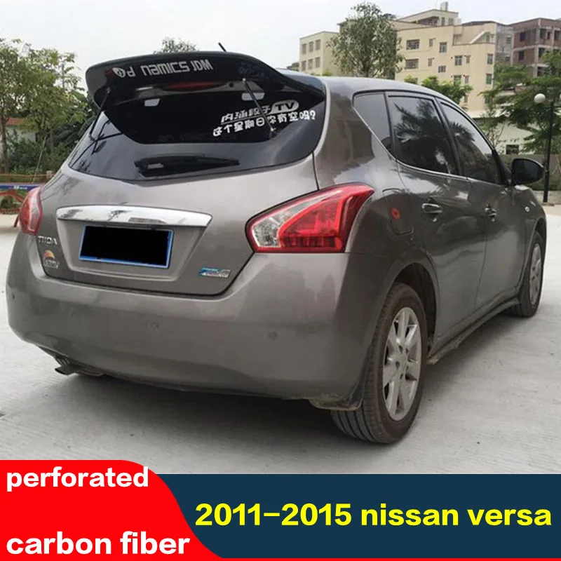 For Real Carbon Fiber Roof Spoiler Nissan Versa Tiida JDM Style Rear Window Pulsar Hatchback Lip Tail Wing 2011-15 | Автомобили и