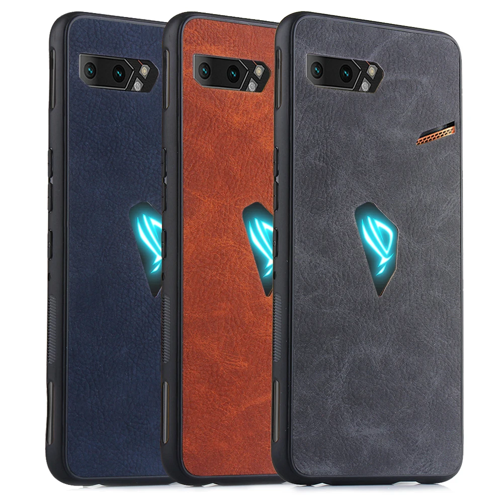 

For Asus ROG Phone II ZS660KL Cover,Pu Leather Back Cover Case For Asus ROG Phone II Phone 2 Bumper Case