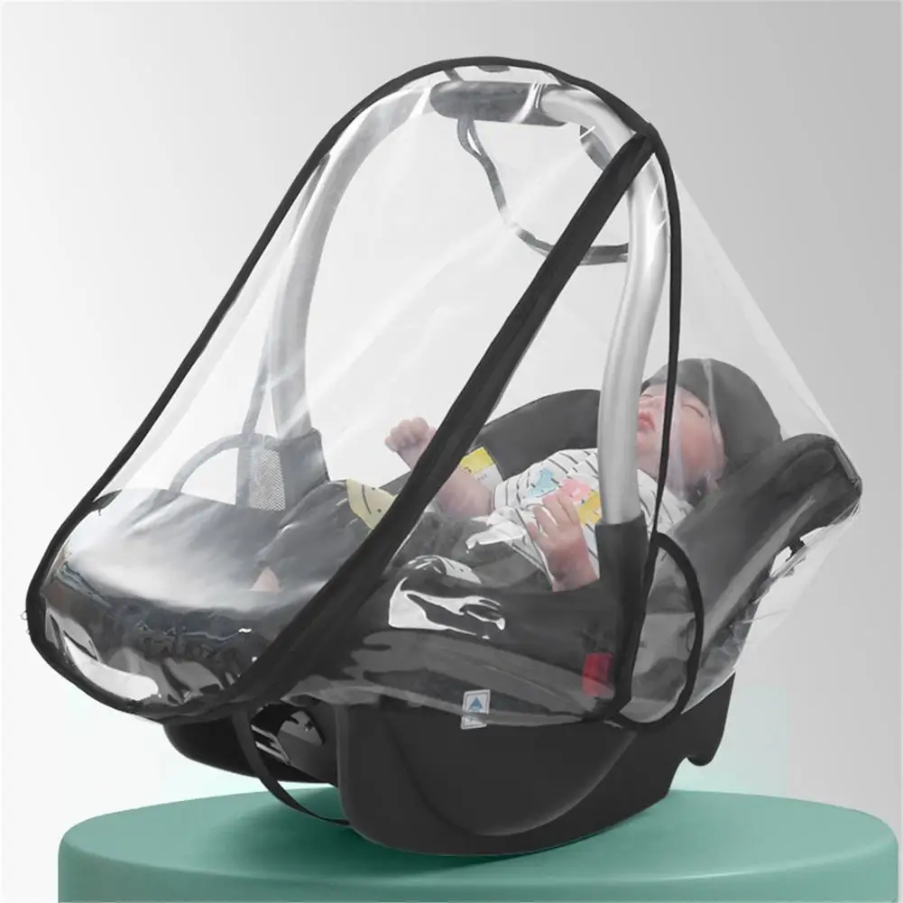 Baby Car for Seat Rain Cover Food Grade EVA Stroller Weather Shield  Waterproof Windproof Breathable Clear Raincoat for Newborn Sleeping Basket  