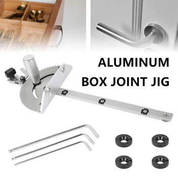 

Aluminum Box Joint Jig Fit for Miter Gauge Woodworking Tool Router Table Saw DIY Tools Wood Jig 450x60x30mm