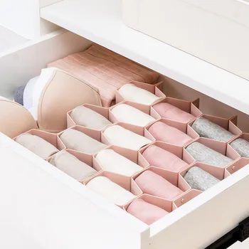 

Multi-size Foldable Storage Boxes Underwear Closet Drawer Divider Lidded Closet Organizer Storage Box For Ties Socks Bra Bedroom