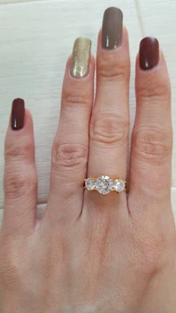 

the CAD of the 10k yellow gold ring with 6.5mm double rose cut and 2pcs 4mm OEC GH moissanites
