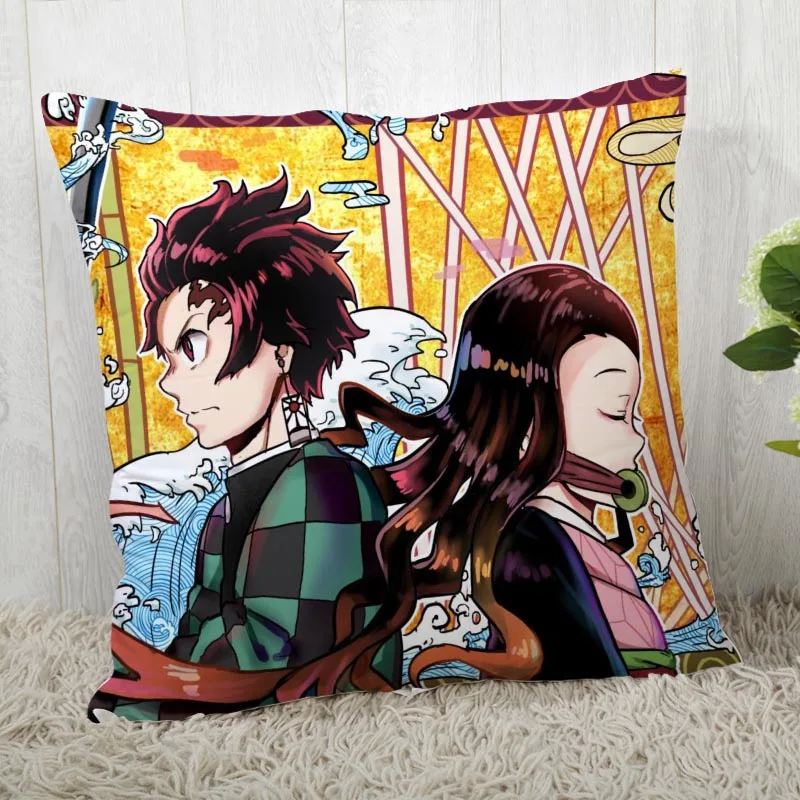 Наволочка с рисунком "убийца демона" Kimetsu no Yaiba ", наволочка с рисунком аниме для девочек, декоративная наволочка, индивидуальный подарок, 45x45 см, A19.11.8 - Цвет: 6
