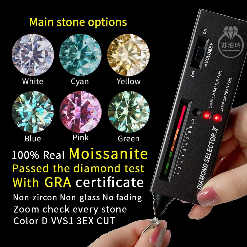 100% Real Moissanite Earrings Jewelry For Women Golden Yellow Diamond Studs Earrings 0.5ct-1ct 14k White Gold Plated S925 Silver