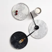 Natural Marble Decorative Trays Nordic Cake Dessert Plates Jewelry Cosmetic Display Storage Tray Round Desktop Decoration Plate 2
