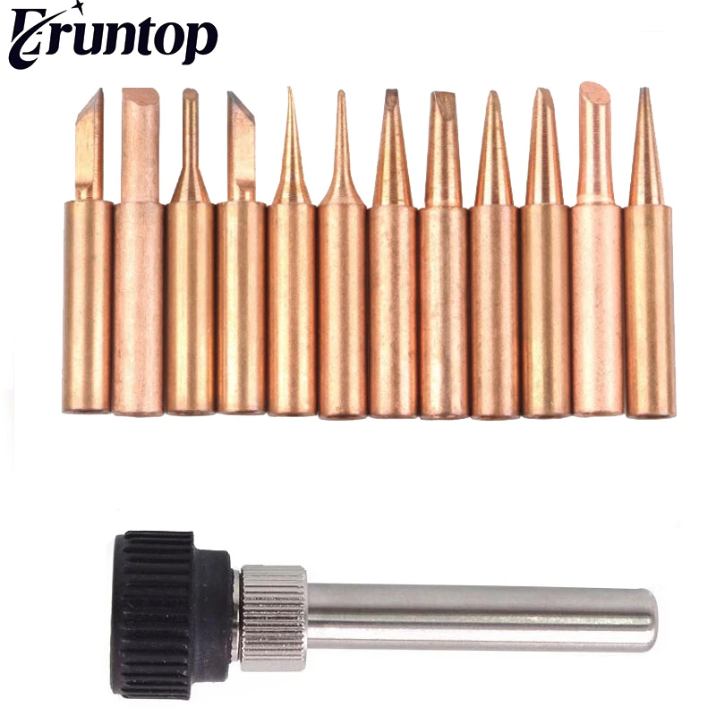 1set 16pcs Or 12pcs Pure Copper 900m Soldering Iron Tip For Hakko 936