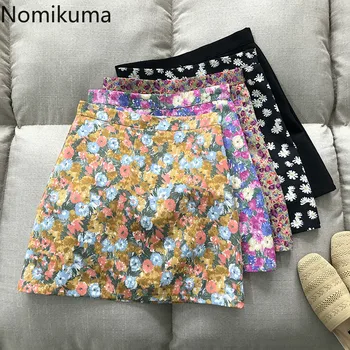 

Nomikuma Korean Floral Skirts Womens High Waist Mini Skirt 2020 Spring Summer Fashion Elegant Short Faldas Mujer Moda 6A218