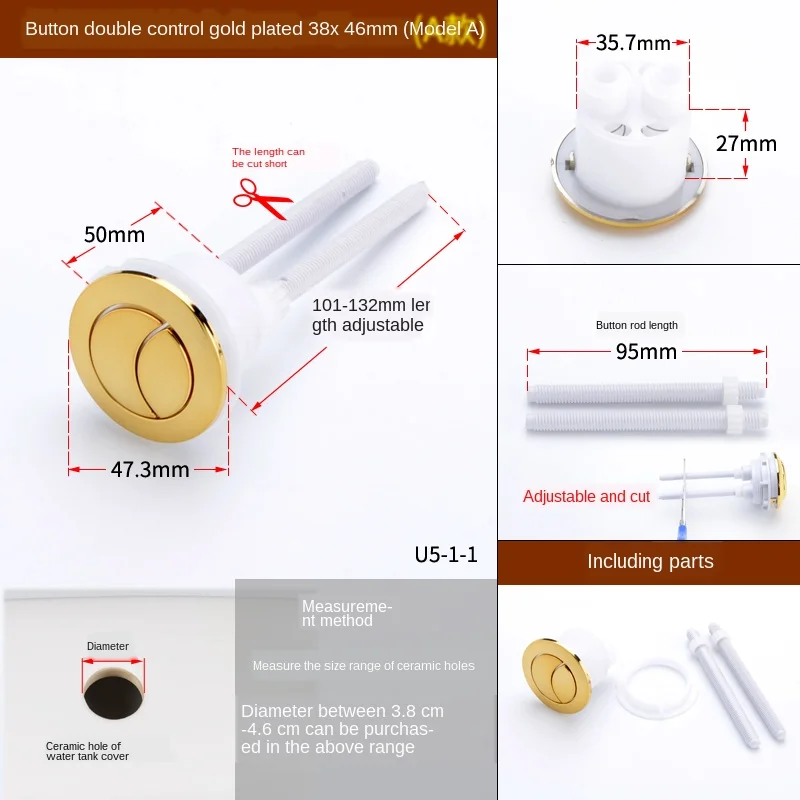 A gold double button