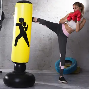 

160cm PVC Vertical Inflatable Boxing Punching Bag Training Fitness Tumbler Boxing Column Punching Bag Gym Fitness Entertainment