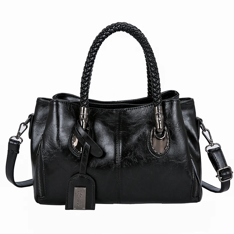 

Fashion Women Handbag Literary Style Woven Handbag Women Bags On Shoulder New Fashion Large Handbags Drum Leather One Shoulder