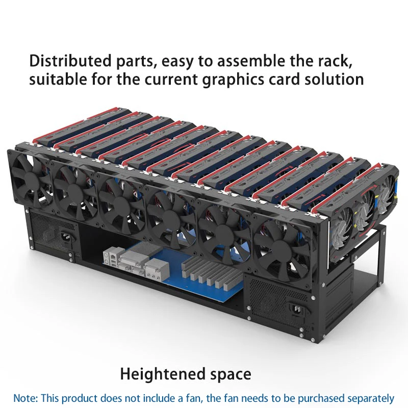 6 Cards 8 Cards 12 Graphics Card Fixing Bracket Open Dual Power Supply GPU Graphics Card Cooling Frame Fixing Frame