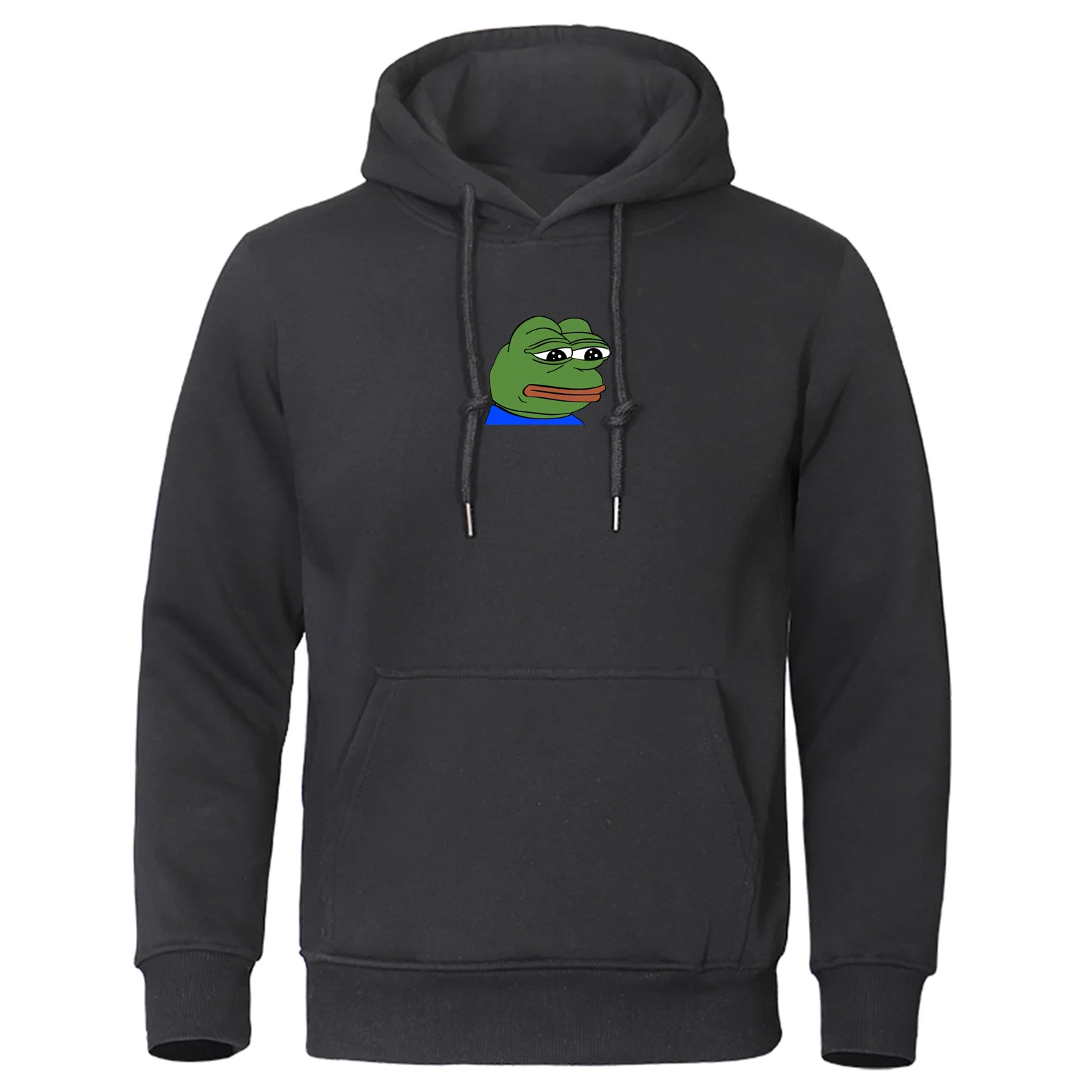 Мужские толстовки с капюшоном с принтом Sad Frog, толстовки с капюшоном, мужские флисовые пуловеры в стиле хип-хоп, высококачественный спортивный костюм, забавная уличная одежда для мужчин