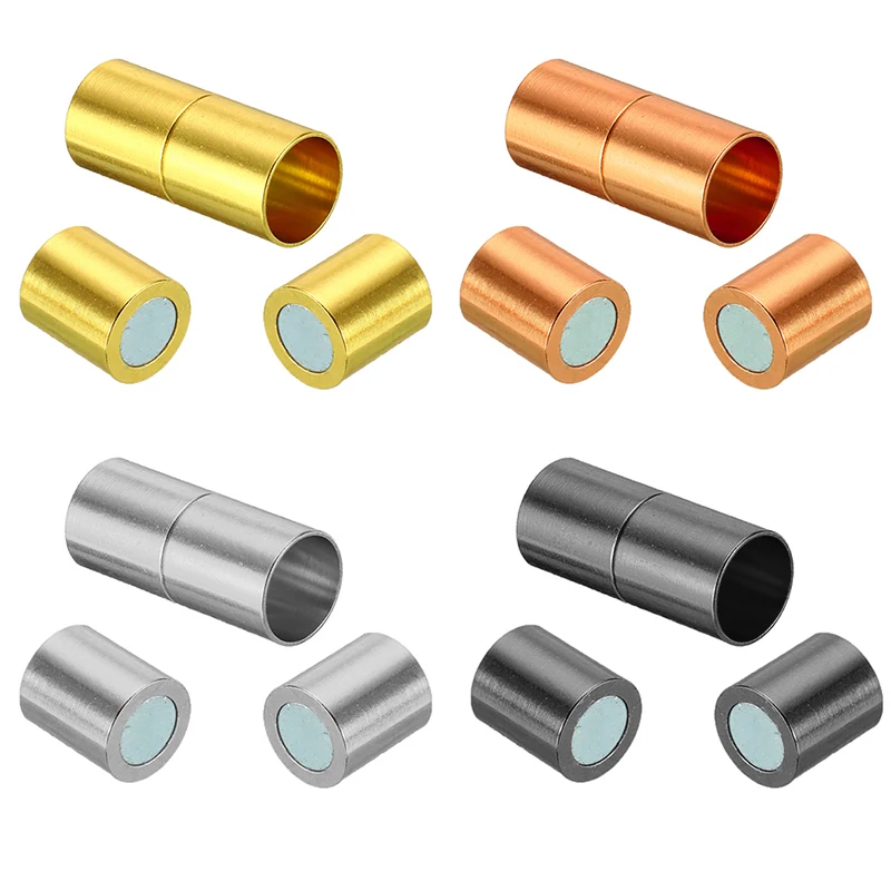 

10pcs/set Magnetic Clasps Leather Cord Bracelet Connectors For DIY Jewelry Making Accessories 3 4 5 6 7 8 10 12 14 15mm