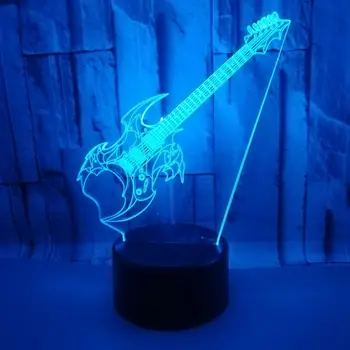 

Guitar 7 Color Lamp 3d Visual Led Night Lights For Kids Touch Usb Table Lampara Lampe Baby Sleeping Motion Light