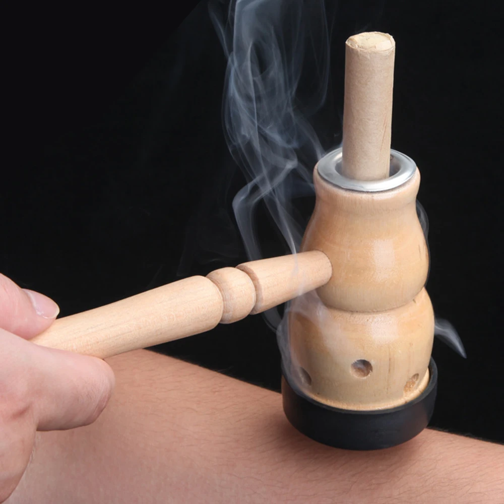 Gourd Moxibustion Box Wooden Device Massage Burner Roll Set Wormwood Artemisia Acupuncture Moxa | Красота и здоровье
