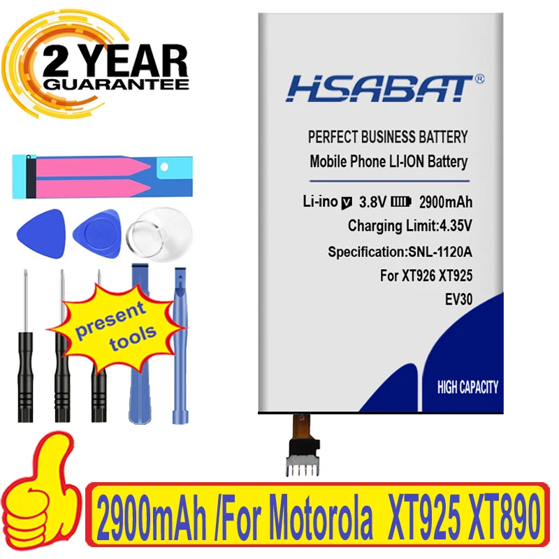 Аккумулятор HSABAT 2900 мА · ч для EV30 Motorola Verizon Droid RAZR HD XT926 XT925 XT890 SNN5915A | Мобильные
